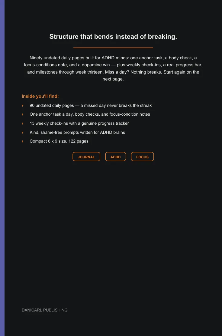 ADHD Focus Journal — back cover
