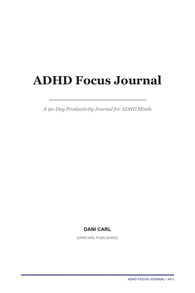 ADHD Focus Journal — a page from the interior