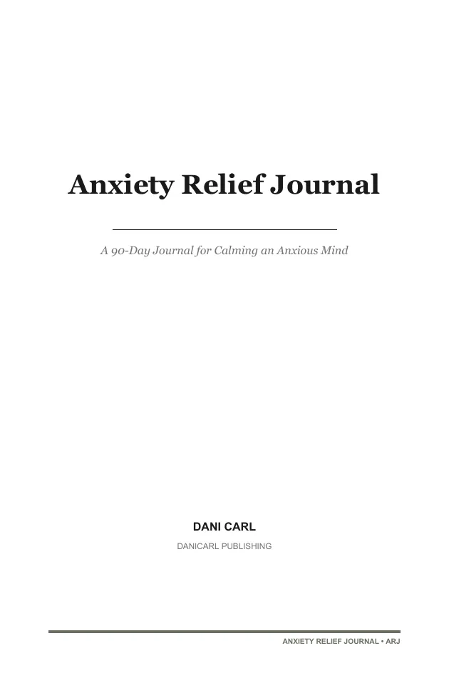 Anxiety Relief Journal — a page from the interior
