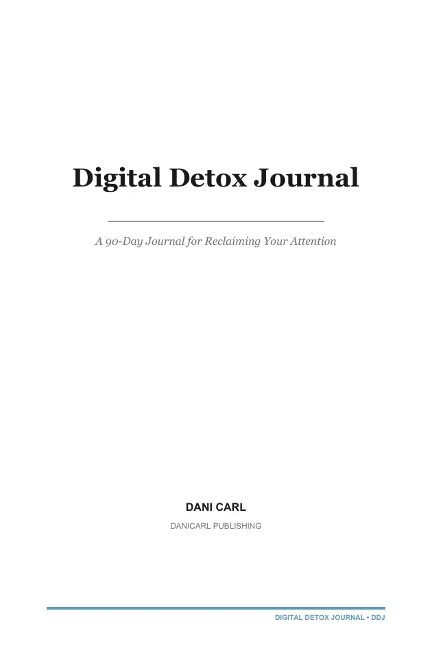 Digital Detox Journal — a page from the interior