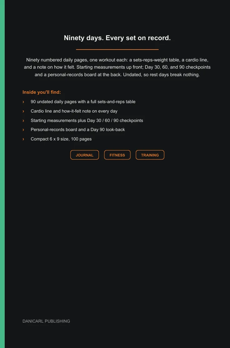Fitness Journal — back cover