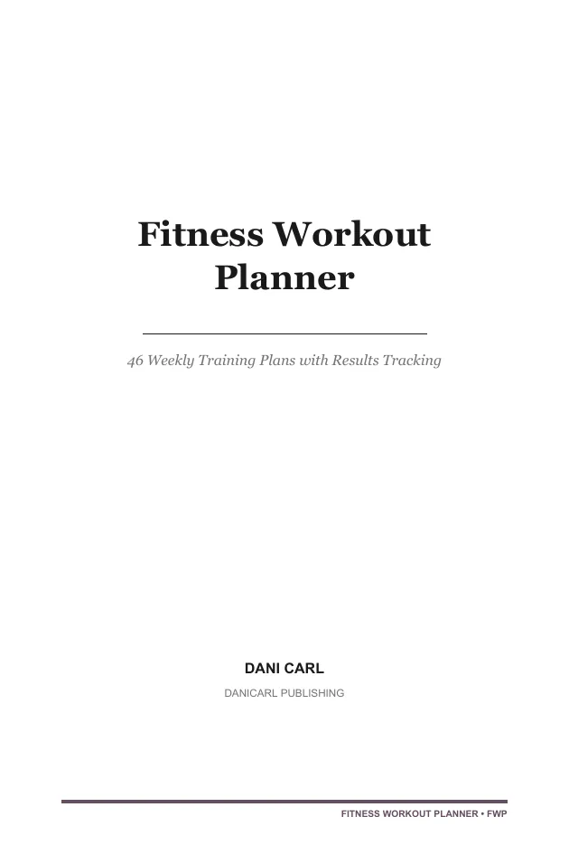 Fitness Workout Planner — a page from the interior