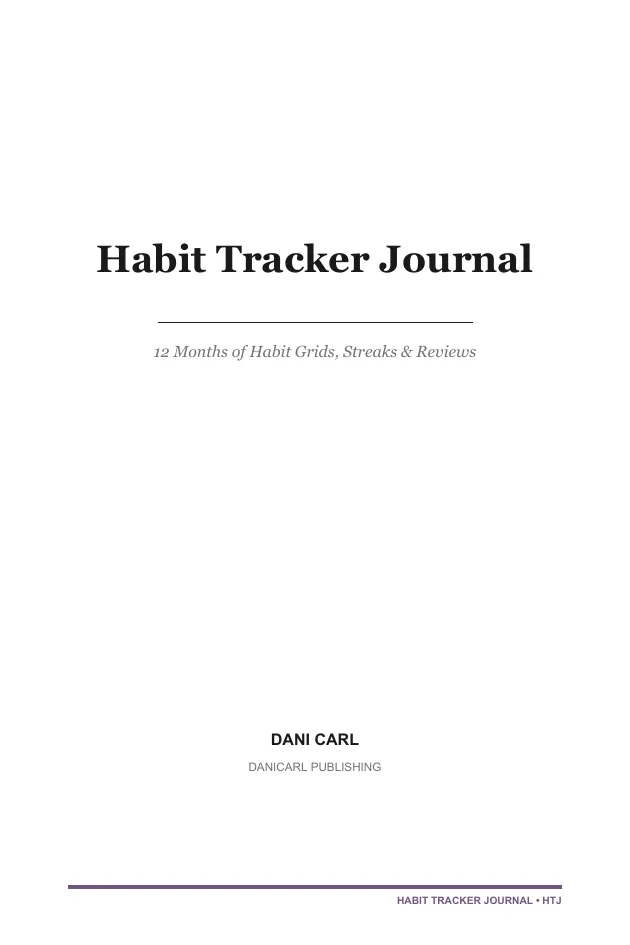 Habit Tracker Journal — a page from the interior