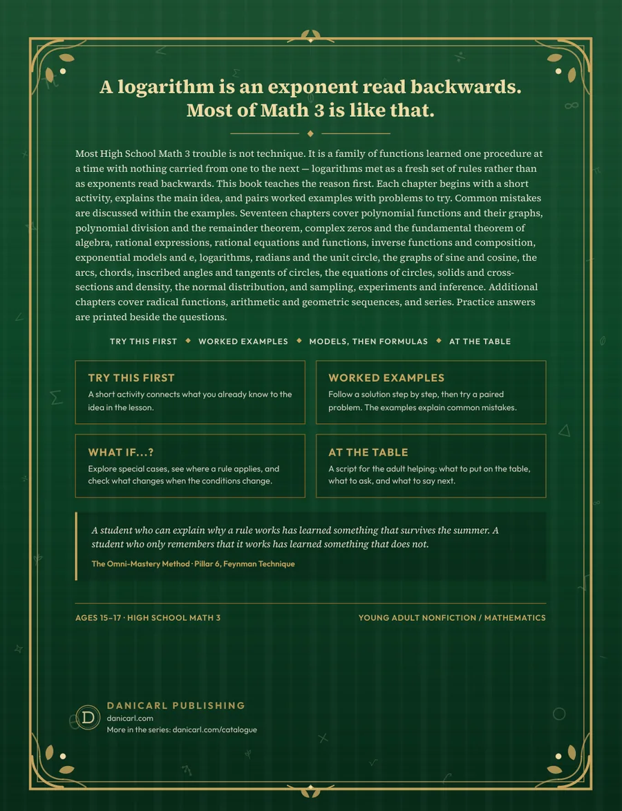 High School Math 3 — back cover