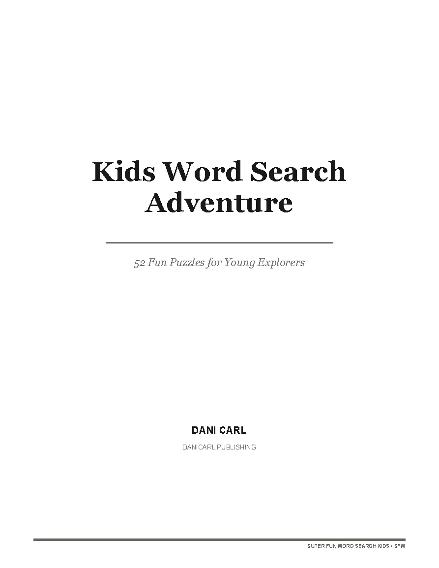 Kids Word Search Adventure — a page from the interior