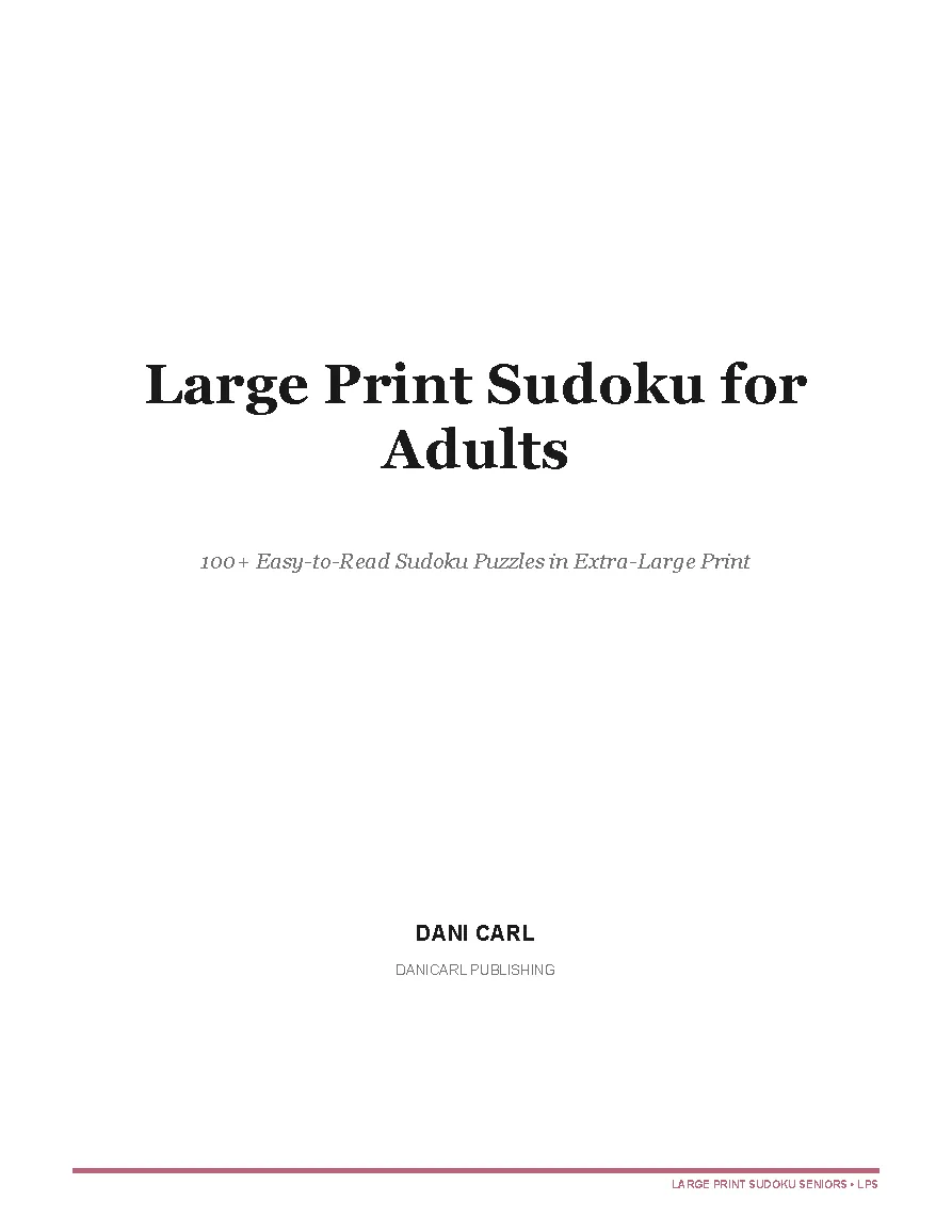 Large Print Sudoku for Adults — a page from the interior