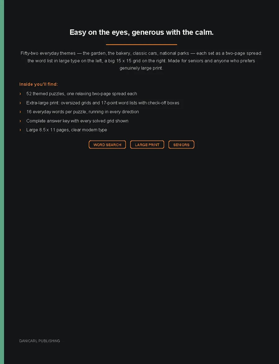 Large Print Word Search Puzzles — back cover