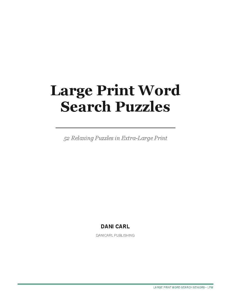 Large Print Word Search Puzzles — a page from the interior