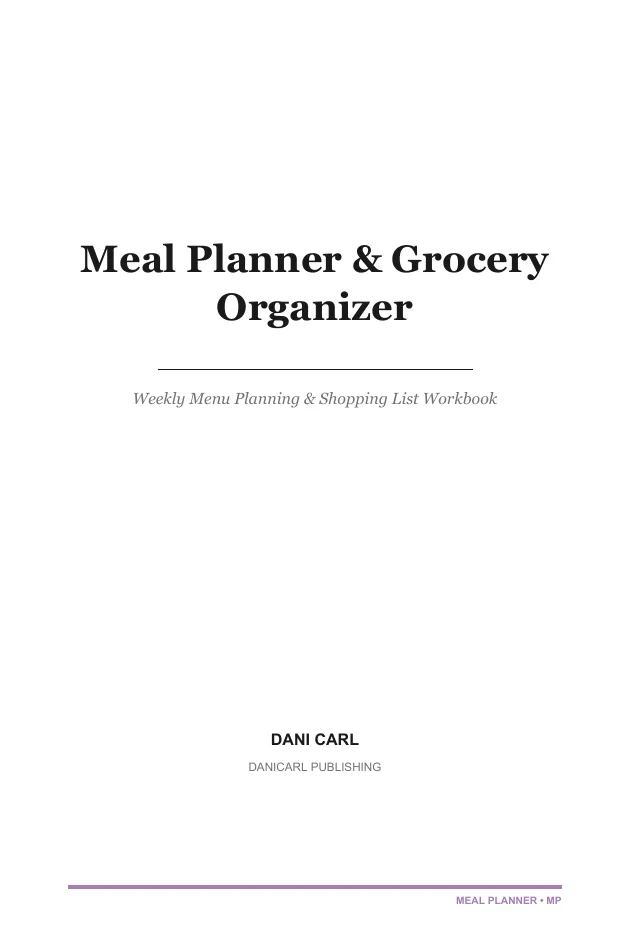 Meal Planner & Grocery Organizer — a page from the interior