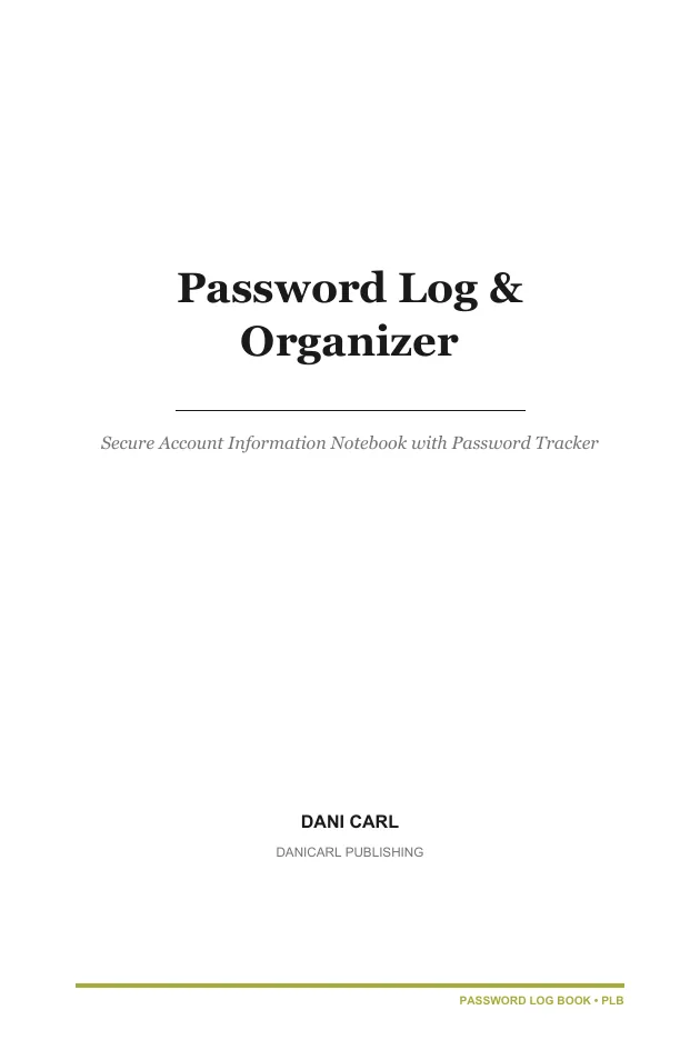 Password Log & Organizer — a page from the interior