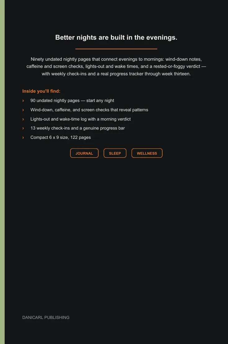 Sleep Journal — back cover