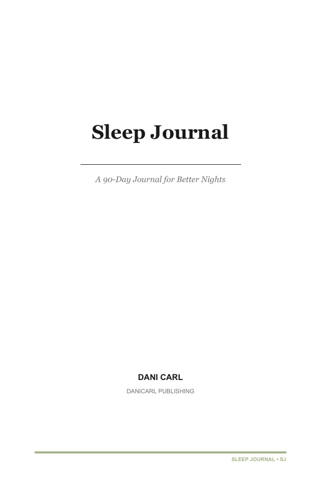 Sleep Journal — a page from the interior