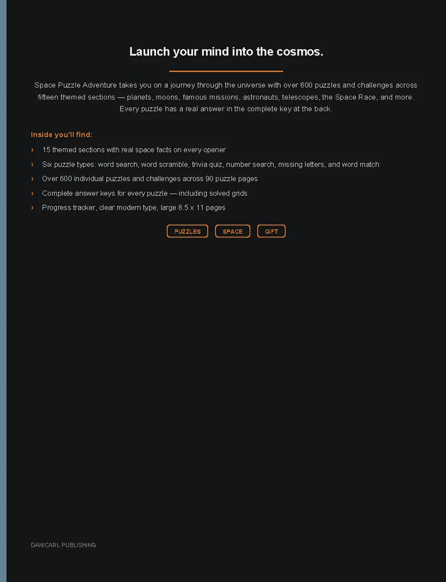 Space Puzzle Adventure — back cover