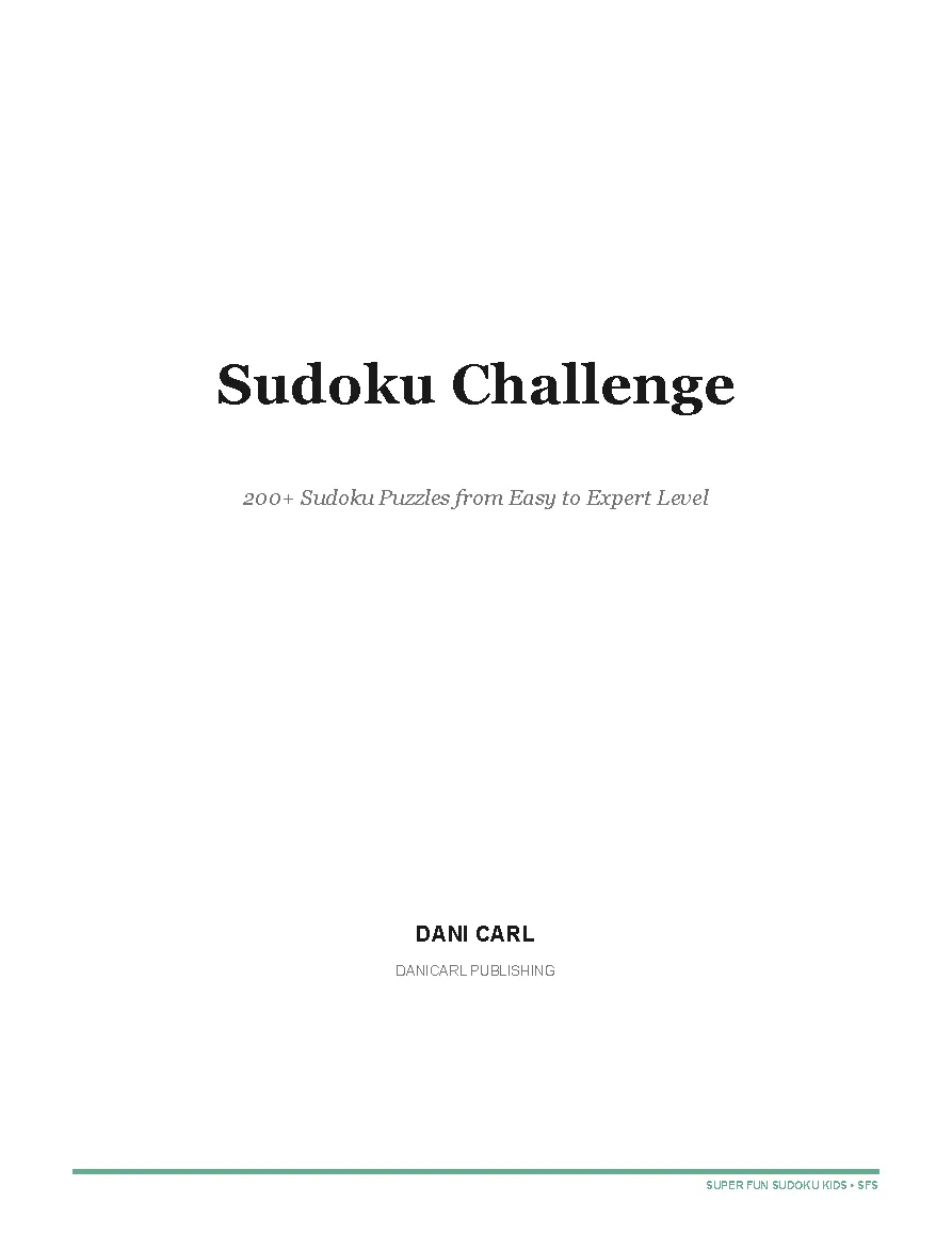 Sudoku Challenge — a page from the interior