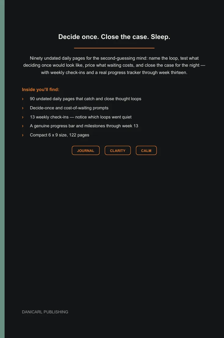 The Overthinking Cure Journal — back cover