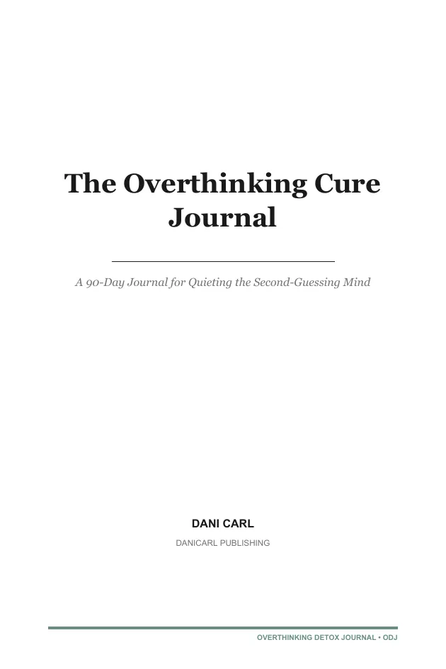 The Overthinking Cure Journal — a page from the interior