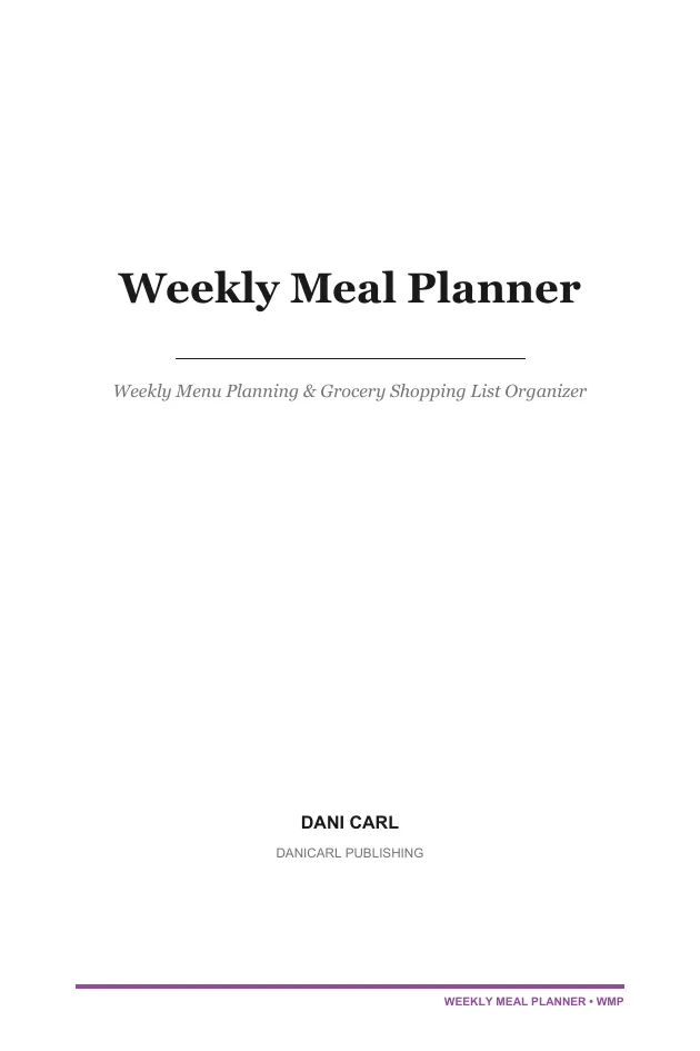 Weekly Meal Planner — a page from the interior