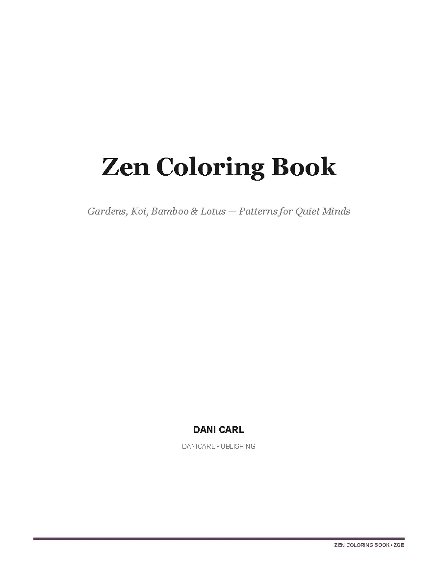 Zen Coloring Book — a page from the interior